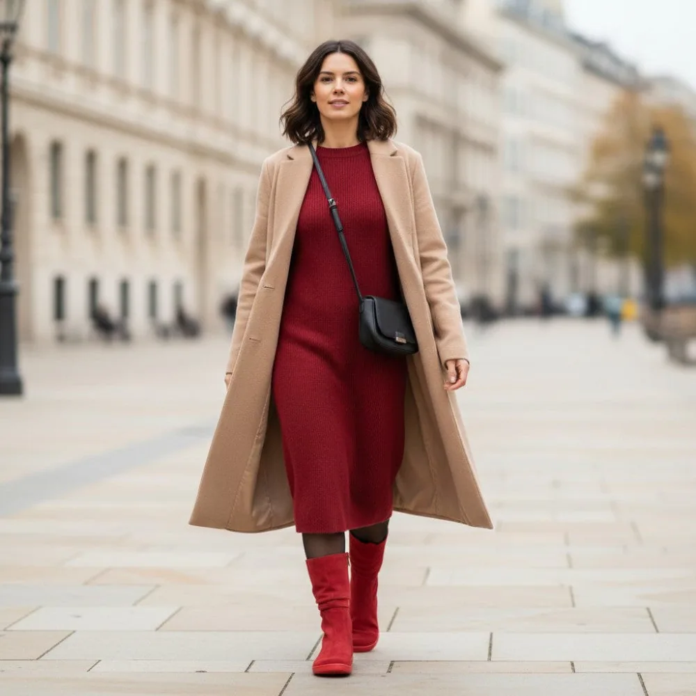 Женские ботинки ZAQQ QOM Red (красный цвет), фото 4