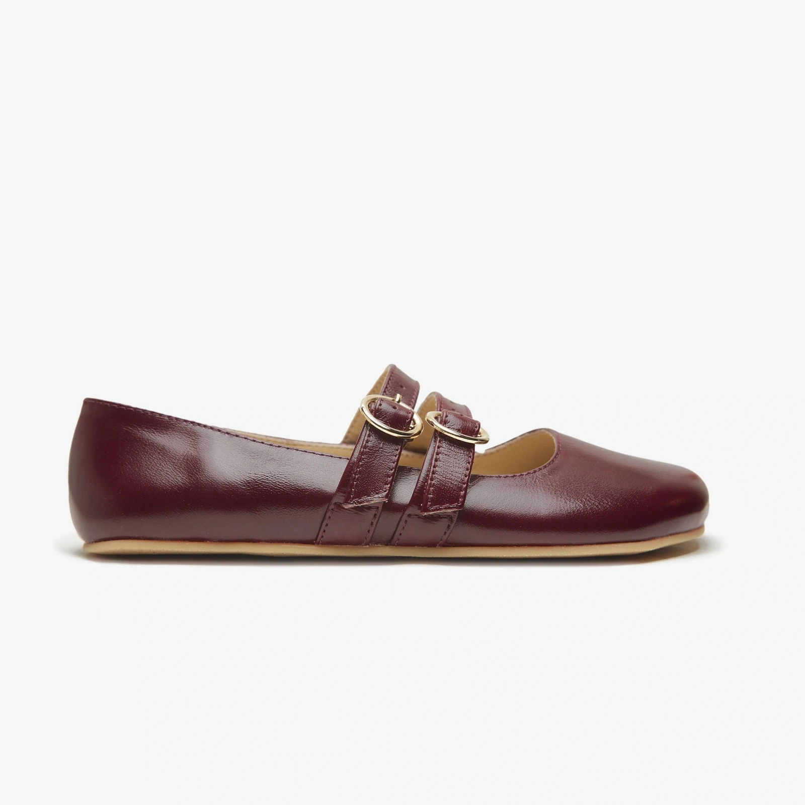 Босоногие туфли Origo Double Strap Mary Jane — лаковый бордовый, фото 6