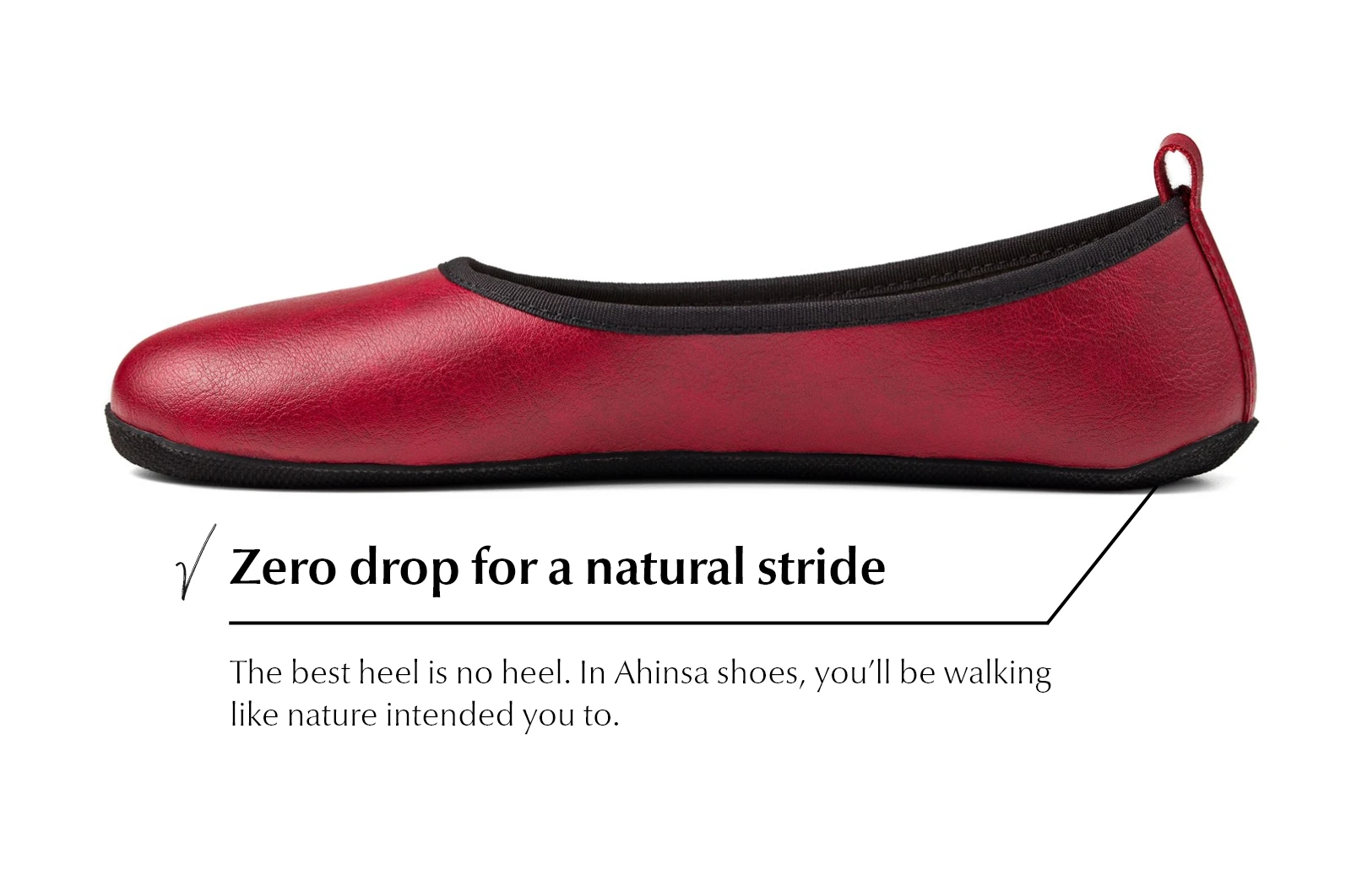 Балетки Ahinsa Ananda Ballet Narrow Barefoot — бордовый, фото 4